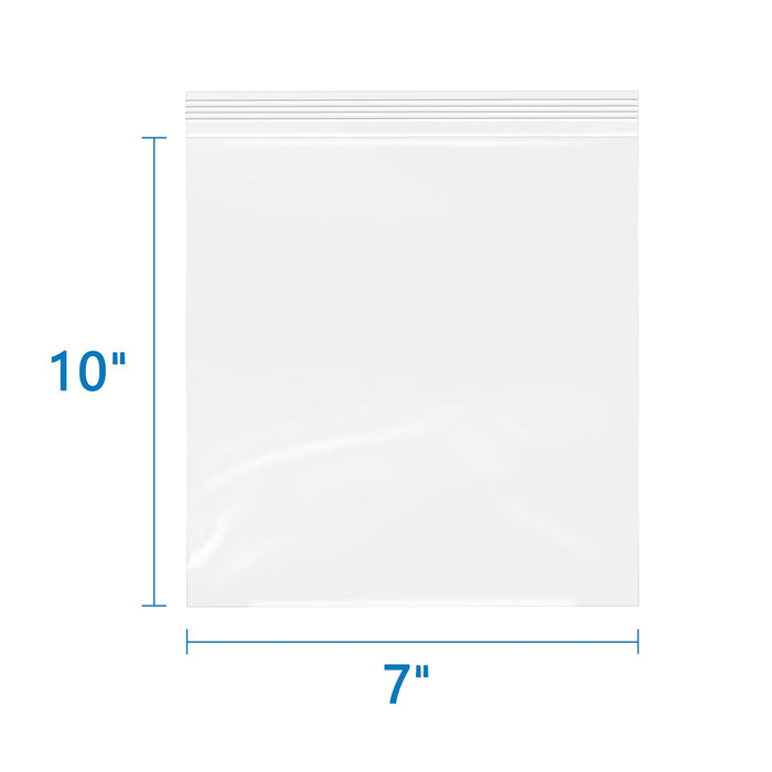 7" x 10" 2 Mil Resealable Clear Zip Bags 200 Pack