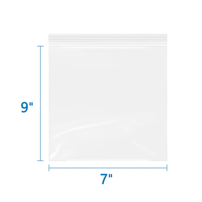 7" x 9" 2 Mil Resealable Clear Plastic Bags 200 Pack