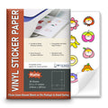 8.5" x 11" Matte Vinyl Sticker Papers for Inkjet or Laser Printers