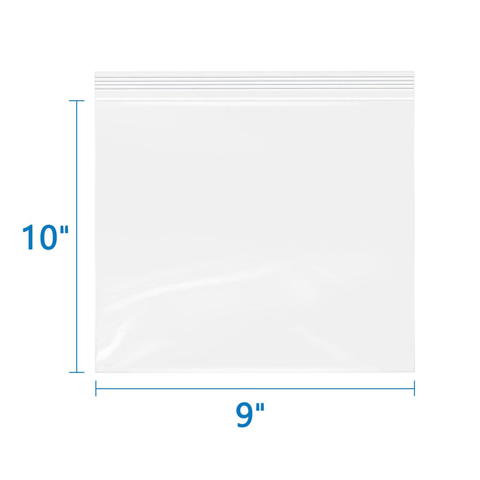 9" x 10" 2 Mil Resealable Clear Zip Bags 200 Pack