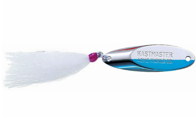 Chrome/Neon Blue w/ White Bucktail