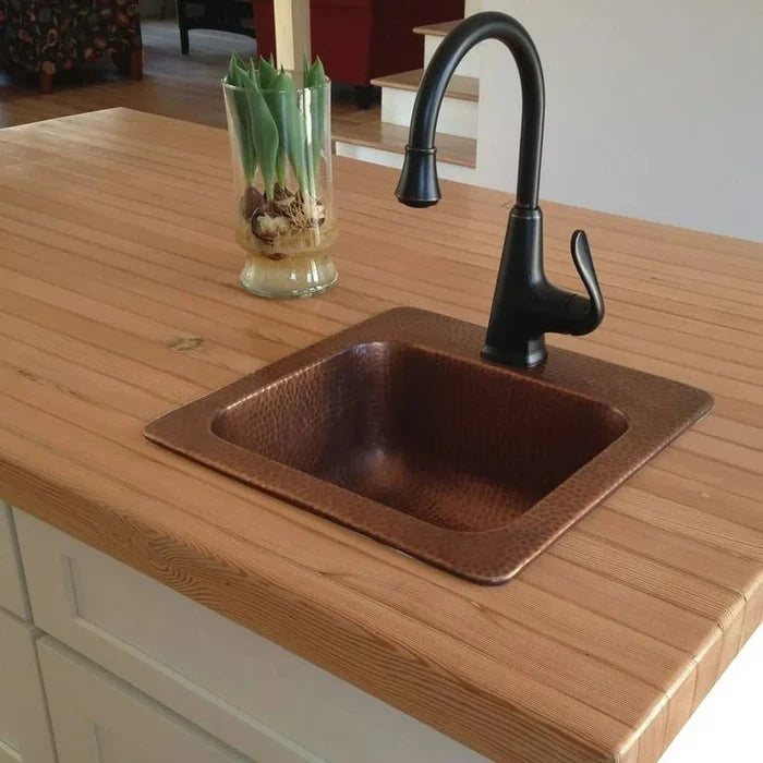 Angelico Copper Single Bowl Drop-In Kitchen Sink