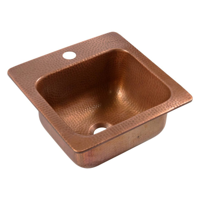 Angelico Copper Single Bowl Drop-In Kitchen Sink