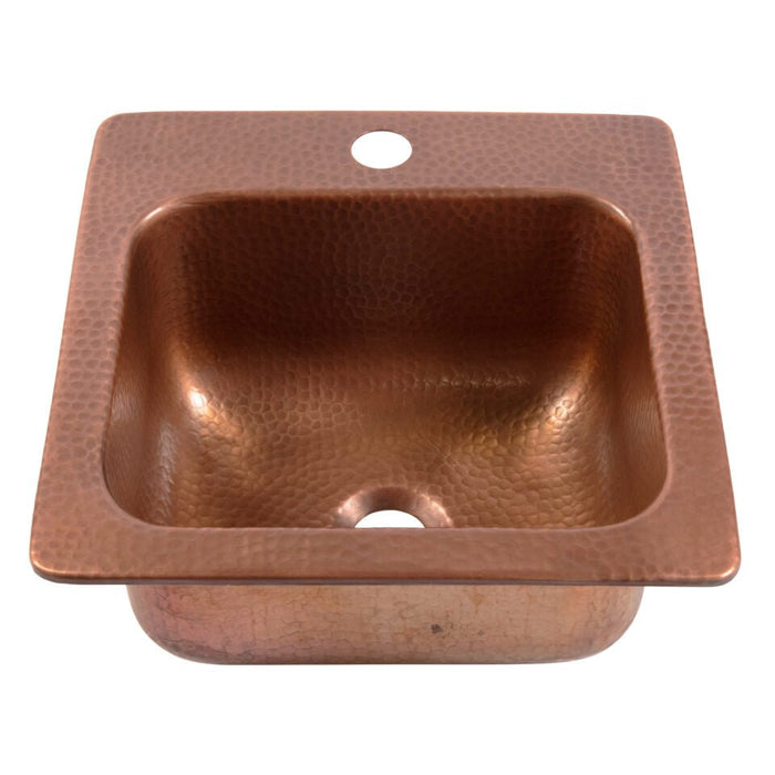 Angelico Copper Single Bowl Drop-In Kitchen Sink