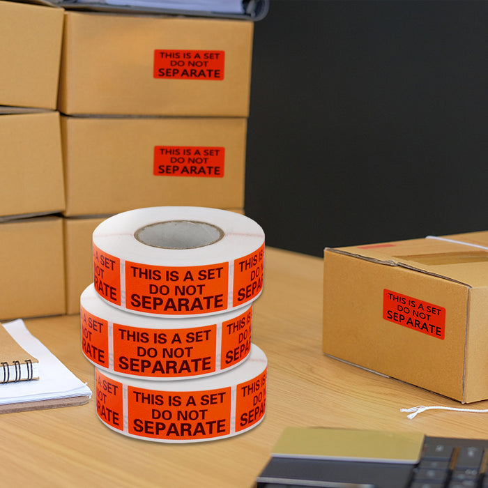 Betckey 1x2 inch Fluorescent Red FBA Packing Labels This is a Set Do Not Separate Labels Stickers