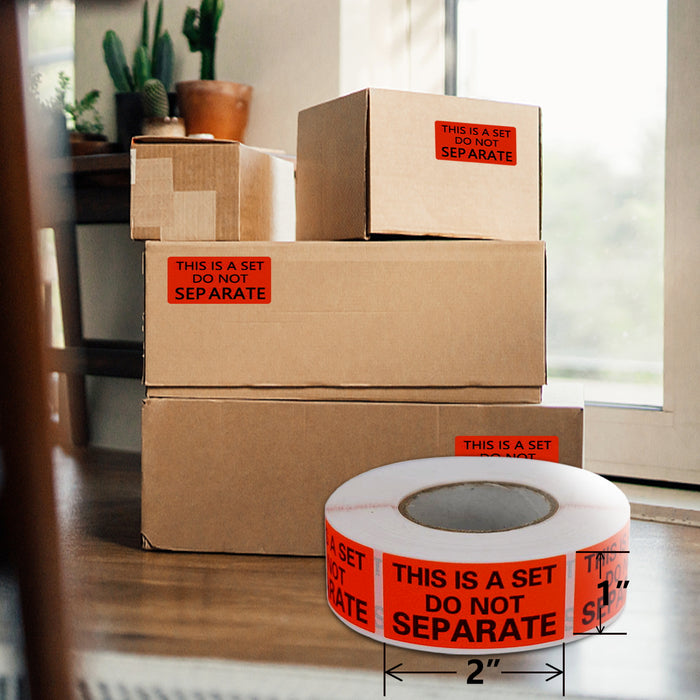 Betckey 1x2 inch Fluorescent Red FBA Packing Labels This is a Set Do Not Separate Labels Stickers