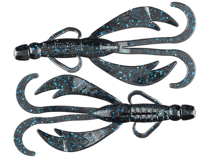 Big Bite Baits 5 inch Battle Bug Soft Plastic Creature Bait 7 pack - Black Blue Flake