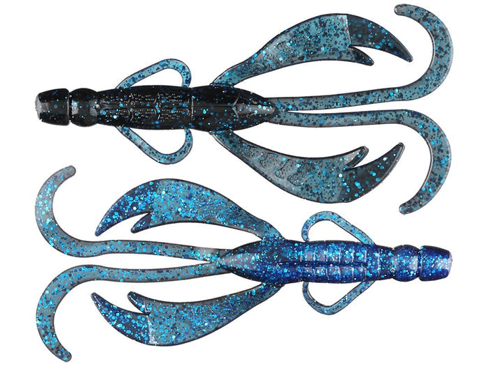 Big Bite Baits 5 inch Battle Bug Soft Plastic Creature Bait 7 pack - Black Blue Saphire Laminate