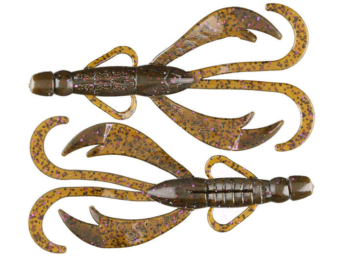 Big Bite Baits 5 inch Battle Bug Soft Plastic Creature Bait 7 pack - Green Pumpkin Grape Flake