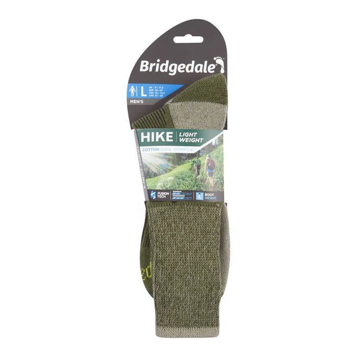 Bridgedale Men's Hike Lightweight Coolmax Comfort Boot Sock - Green