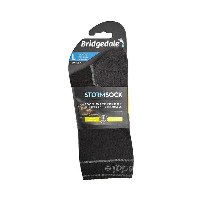 Bridgedale Men's StormSock Lightweight Waterproof Boot Socks - Black