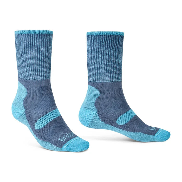 Bridgedale Women's Hike Lightweight Coolmax Comfort Boot Sock - Denim Blue