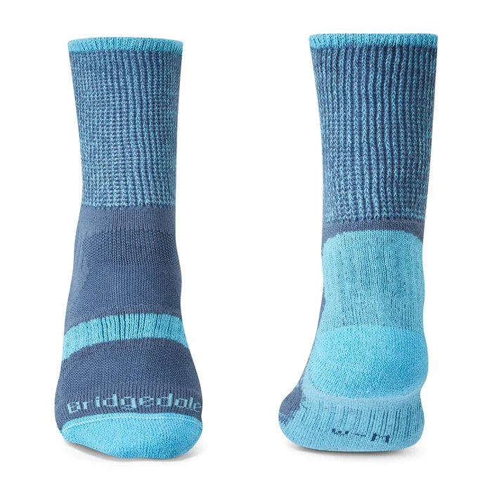 Bridgedale Women's Hike Lightweight Coolmax Comfort Boot Sock - Denim Blue