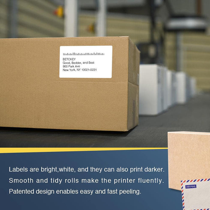 Betckey Brother DK-1202 Shipping Labels Compatible Die-Cut White DK1202 Labels 2.4 in x 3.9 in