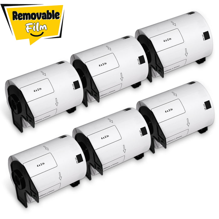 Brother DK-1240 Removable Film Shipping Labels 4" x 2"