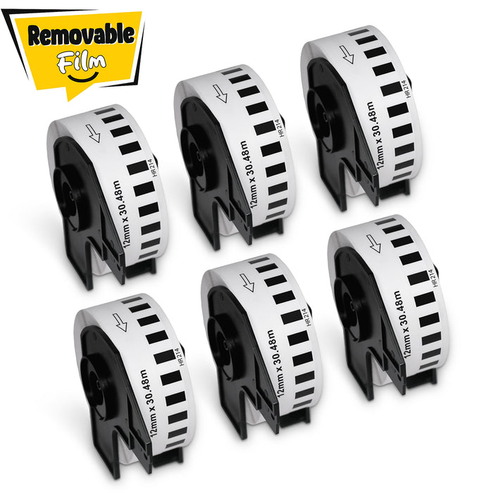 Brother DK-2214 Removable Film Continuous Labels 0.47"x 100'