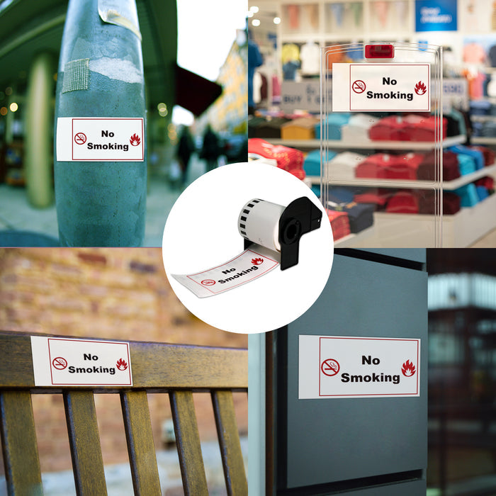 Brother DK-2251 Black/Red on White Continuous Labels 2.4" x 50'