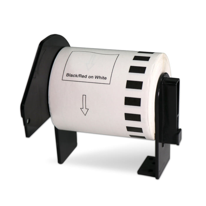 Brother DK-2251 Black/Red on White Continuous Labels 2.4" x 50'