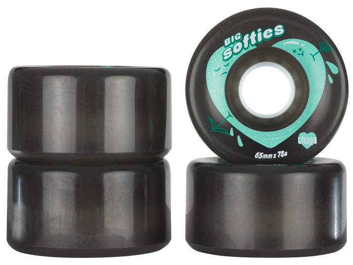 Chaya Big Softie Clear Black 65mm Quad Wheels - Inlinex