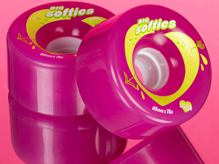 Chaya Big Softie Clear Pink 65mm Quad Wheels - Inlinex