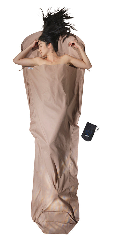 Cocoon Organic Cotton Mummy Sleeping Bag Liner - Earth