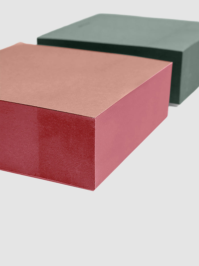 Colorblock Sticky Note Set in Matcha and Dirty Chai, edge painted square sticky note pads