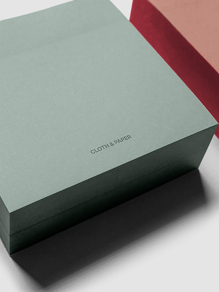 Colorblock Sticky Note Set in Matcha and Dirty Chai, edge painted square sticky note pads
