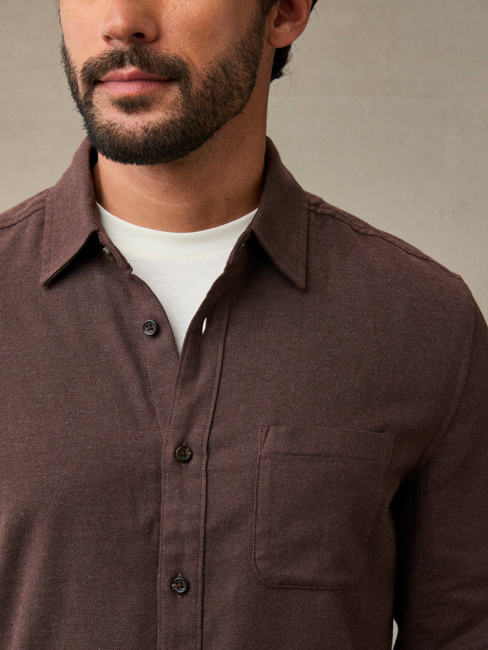 Dark Brown Lightweight Flannel