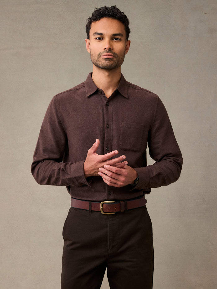 Dark Brown Lightweight Flannel