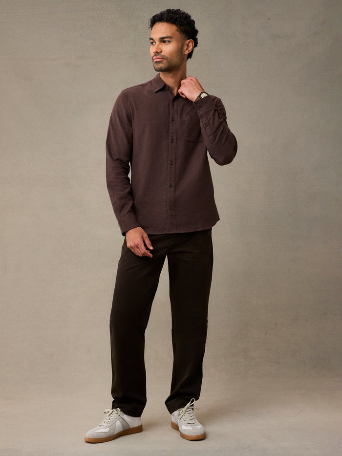 Dark Brown Lightweight Flannel
