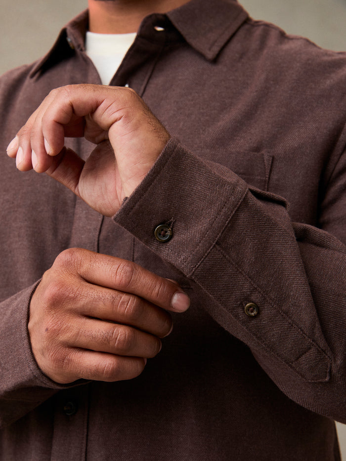 Dark Brown Lightweight Flannel