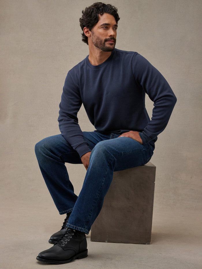Dark Navy Waffle Thermal