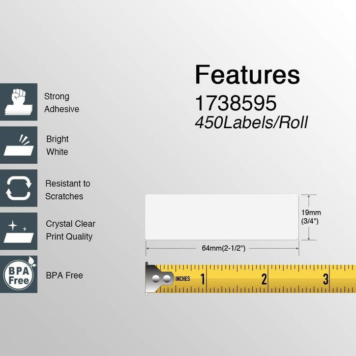 Dymo 1738595 Compatible File Barcode Labels 3/4″ x 2-1/2″