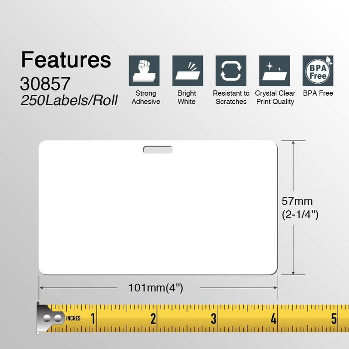 Dymo 30857 Compatible Visitor Name Tag Badge Color Labels 2-1/4" x 4"