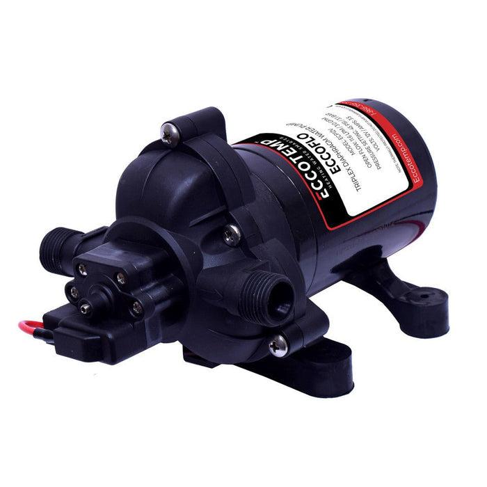 EccoFlo Triplex Diaphragm 12V Water Pump and Strainer