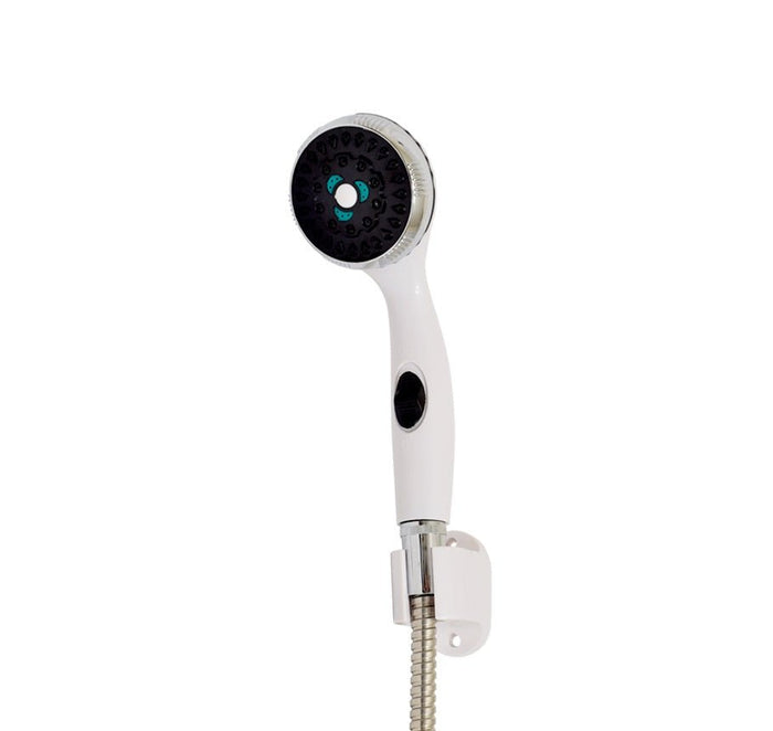 Eccotemp White Shower Head with Stainless Steel Hose