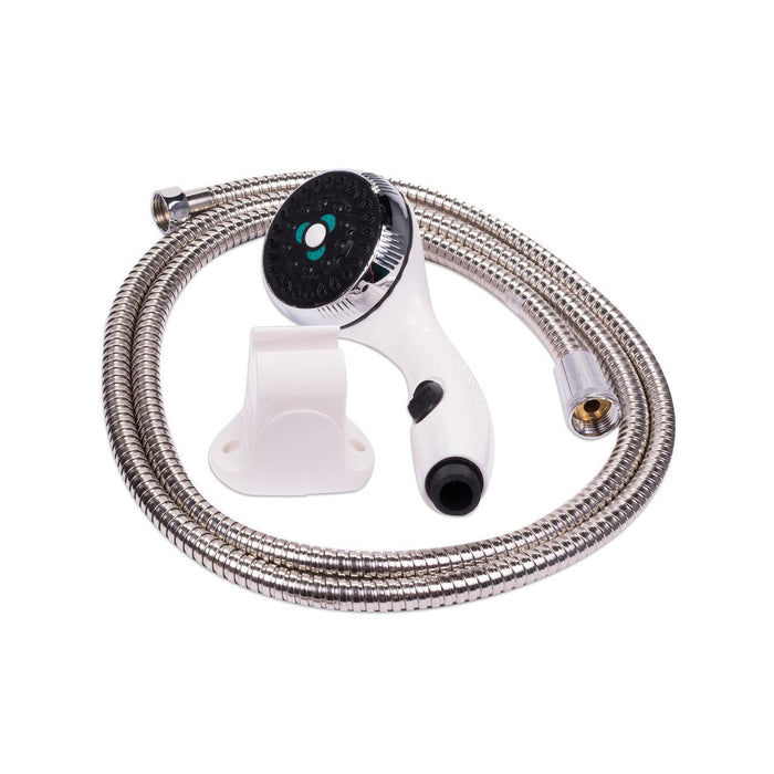 Eccotemp White Shower Head with Stainless Steel Hose