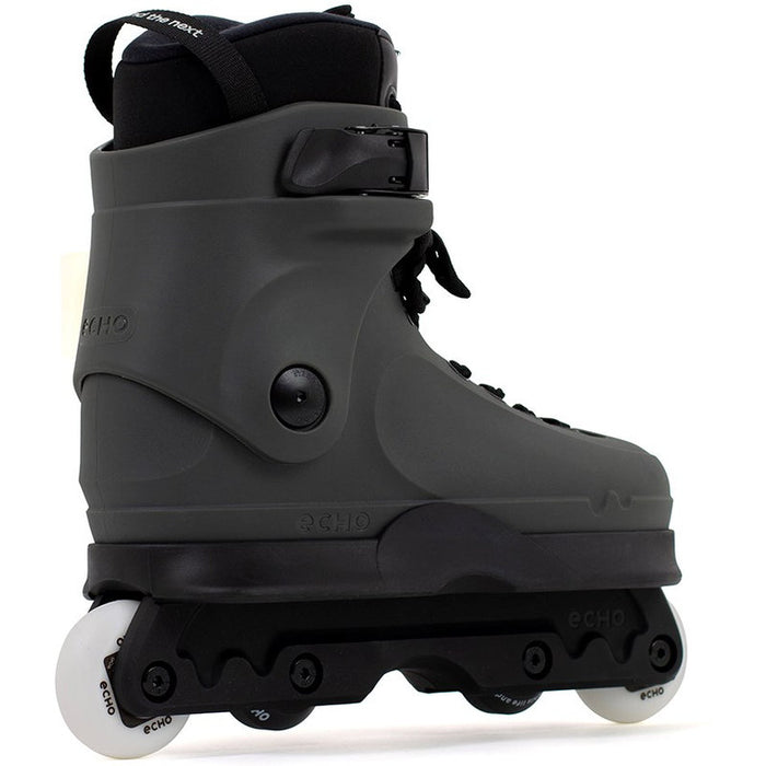 Echo Verve Aggressive Skates Graphite angled rear view