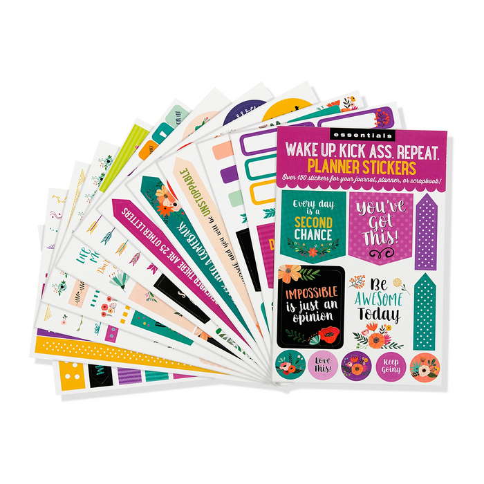 Atlas Stationers - ESSENTIALS WAKE UP, KICK ASS, REPEAT. PLANNER STICKERS - Stickers
