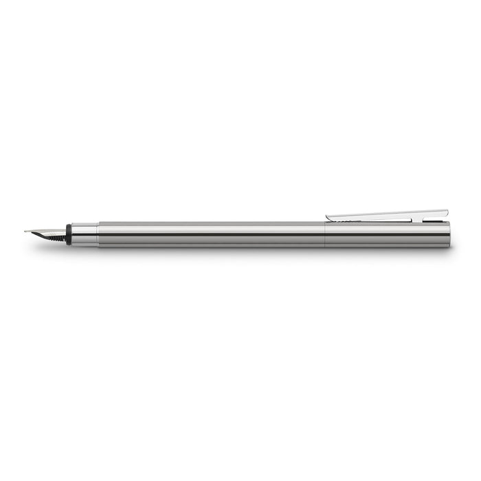 Faber-Castell Neo Slim Fountain Pen - Polished Stainless Steel | Atlas Stationers.