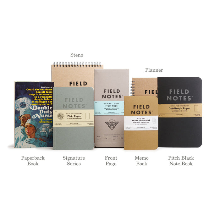 Field Notes Pitch Black Notebook, Dot Graph, 2-Pack, 4 3/4" x 7 1/2" | Atlas Stationers.