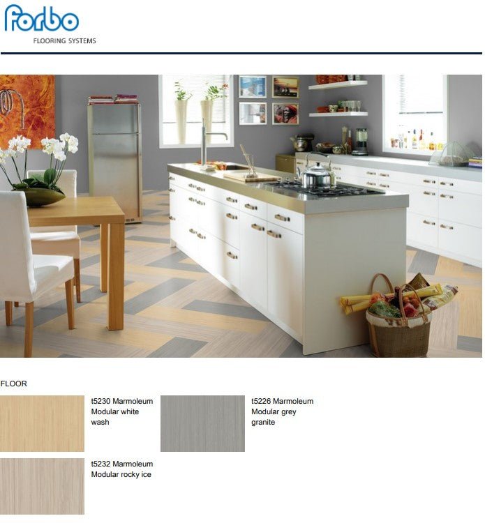 Forbo Marmoleum Modular Natural Linoleum 10" x 40" Tile Flooring