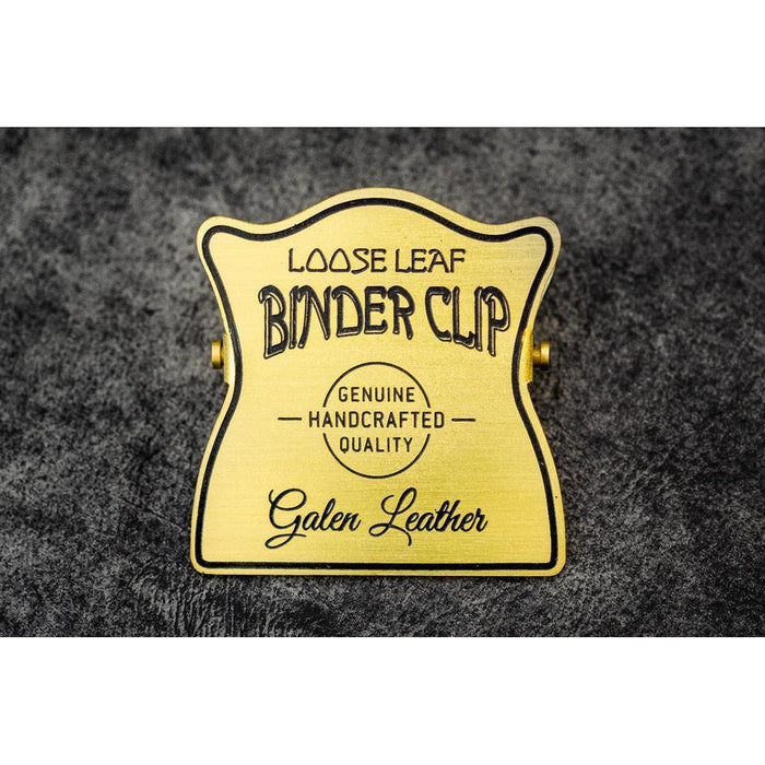 Galen Leather Brass Binder Clip | Atlas Stationers.