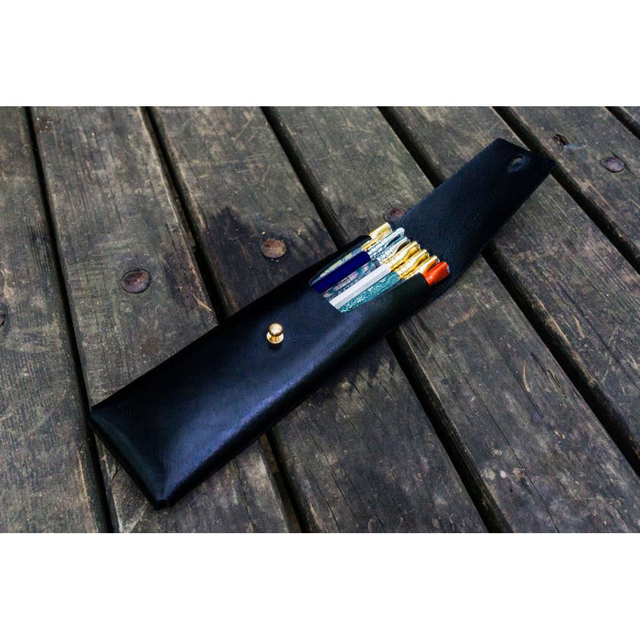 Galen Leather Pencil Case - Black | Atlas Stationers.