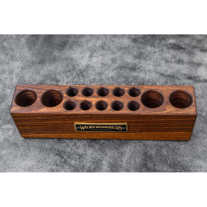 Galen Leather Wooden Desk Organizer - Walnut | Atlas Stationers.