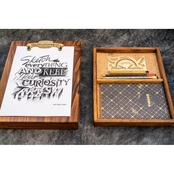 Galen Leather Wooden Sketchbox - Walnut | Atlas Stationers.
