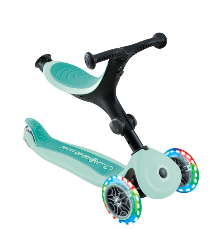Globber GO UP Active Lights Kids Scooter With Seat - Inlinex