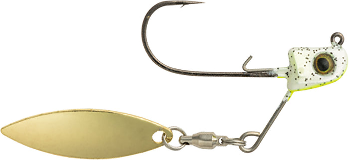 Great Lakes Finesse Sneaky Underspin Jighead - 1 Pack Chartreuse Shad - Gold Blade