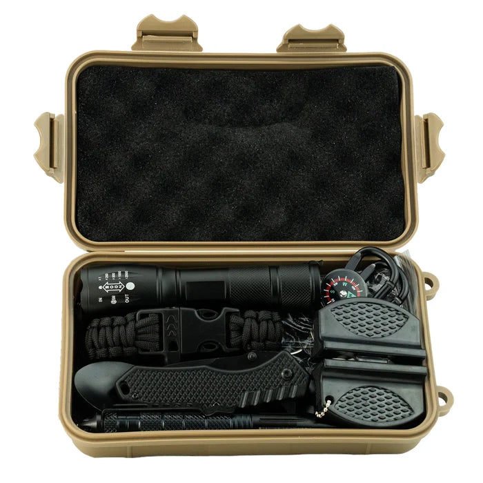 Highlander 10 in 1 Survival Kit with Waterproof Case