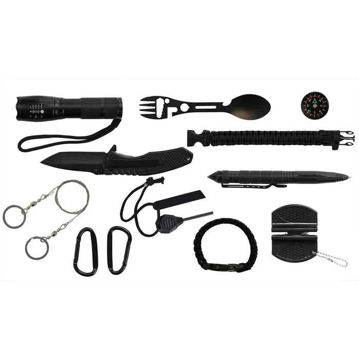 Highlander 10 in 1 Survival Kit with Waterproof Case